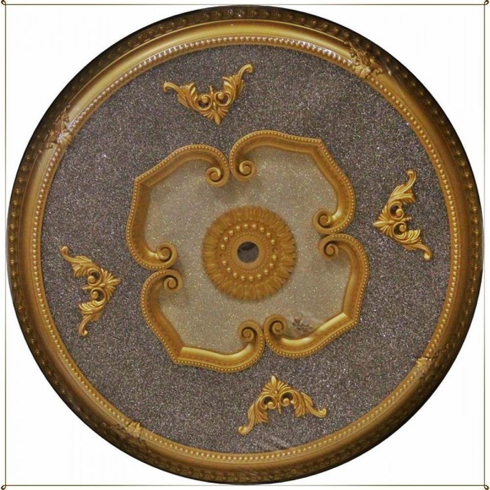 90 Cm Yuvarlak Osmanli Saray Tavan S-343 Avize Gobegi Altin Varak Kaplamali 3D